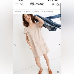 Madewell striped button-back dress